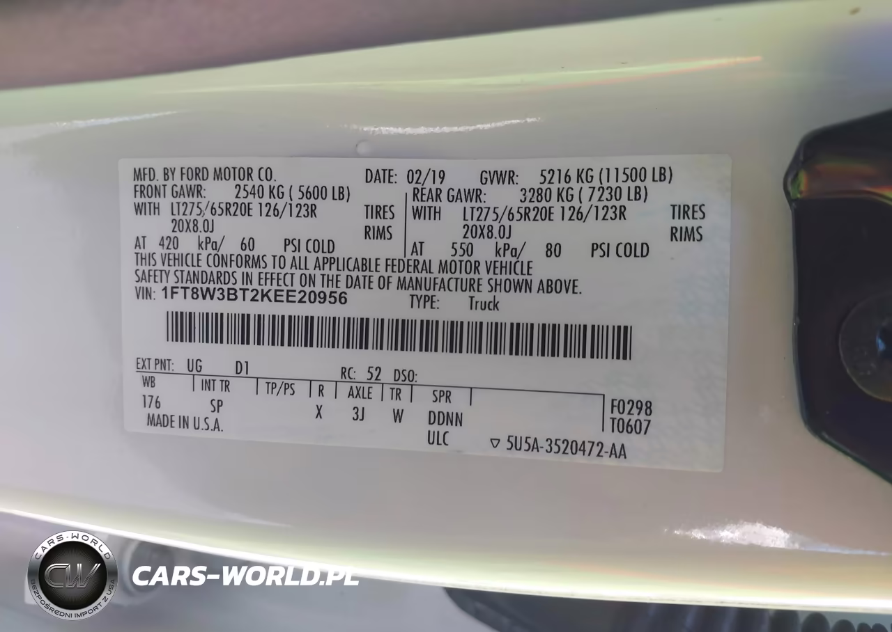2019 Ford F-350 King Ranch VIN:1FT8W3BT2KEE20956 - 8