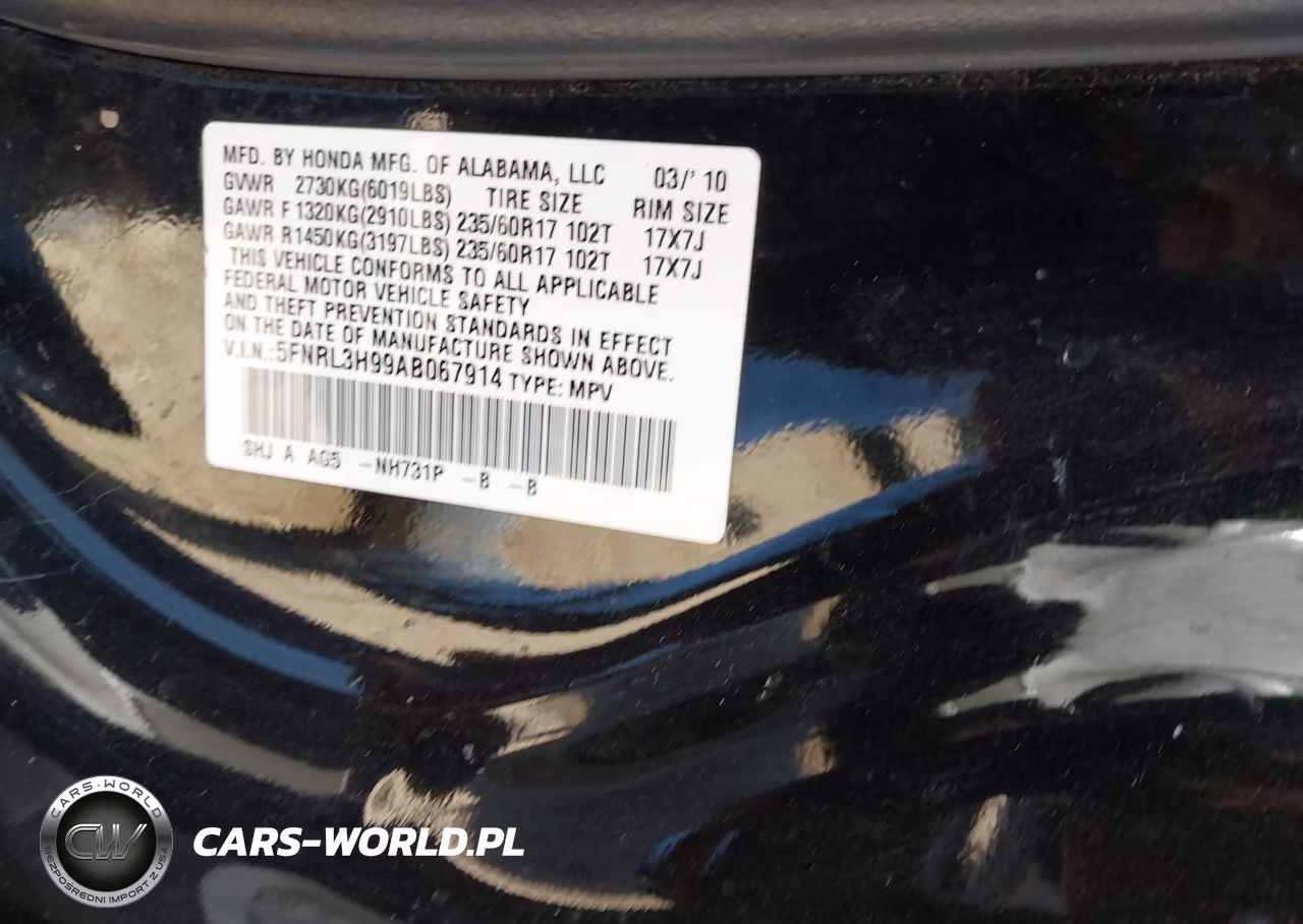 2010 Honda Odyssey Touring VIN:5FNRL3H99AB067914 - 9