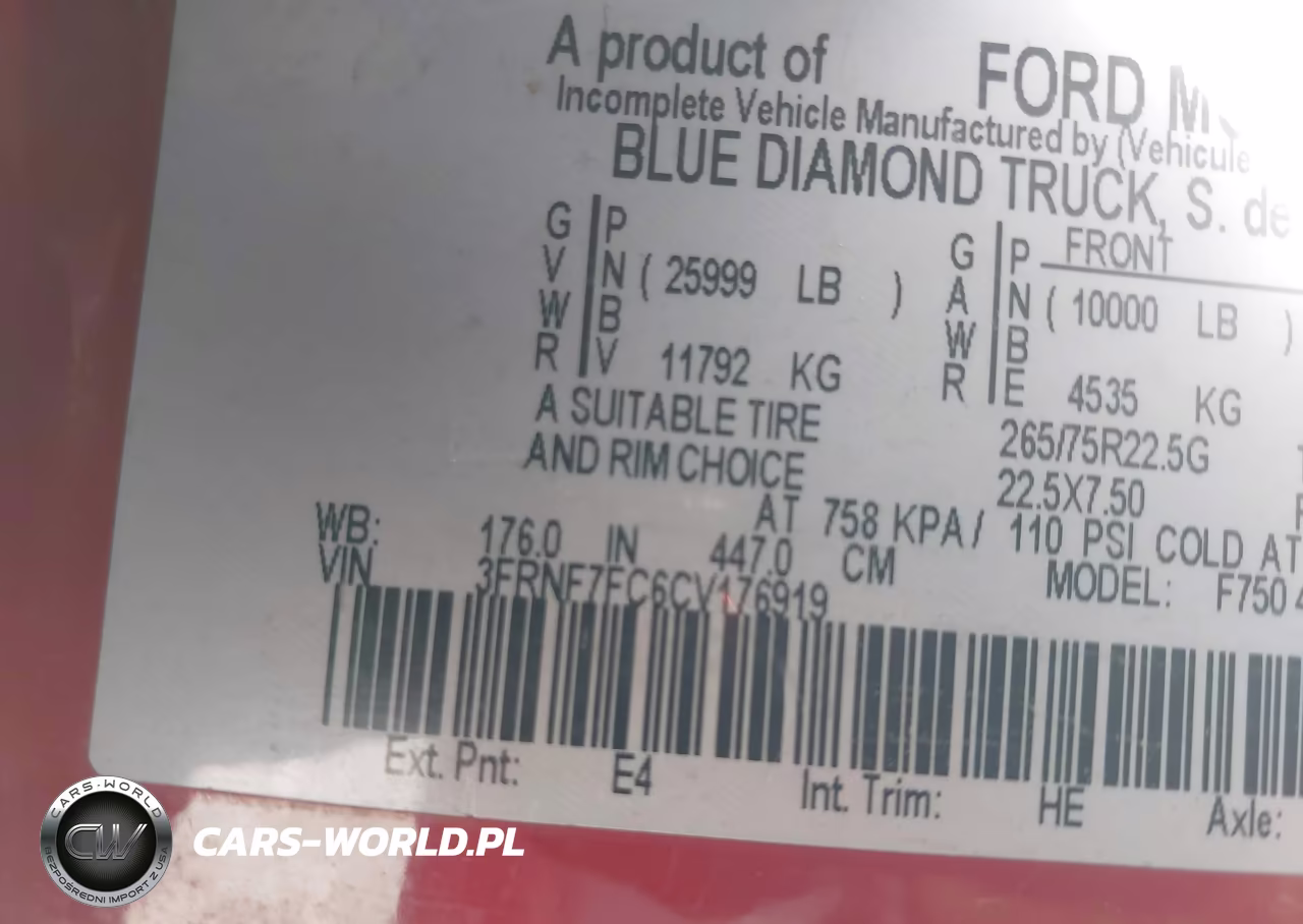 2012 Ford F-750 Xl-Xlt VIN:3FRNF7FC6CV176919 - 9