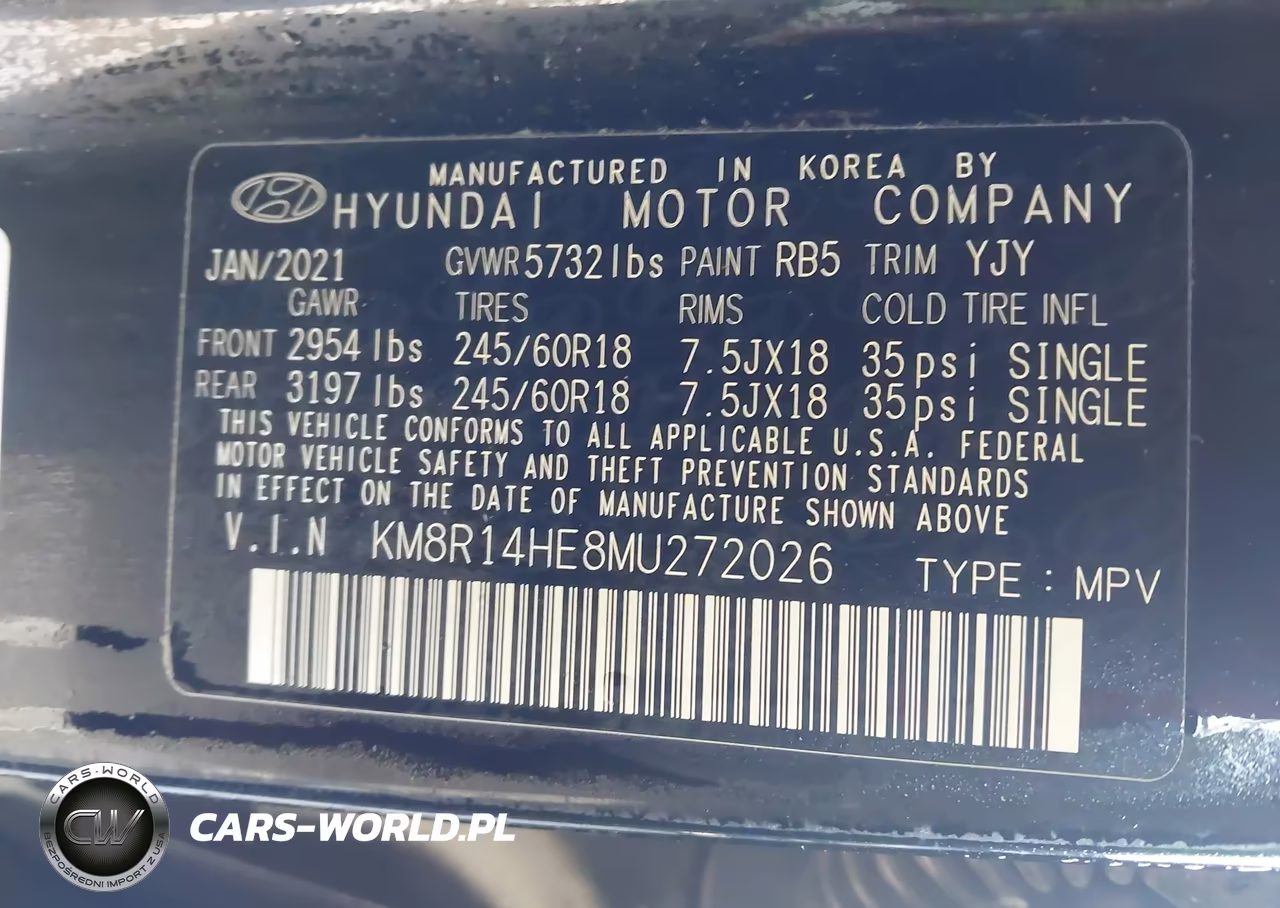 2021 Hyundai Palisade Se VIN:KM8R14HE8MU272026 - 9