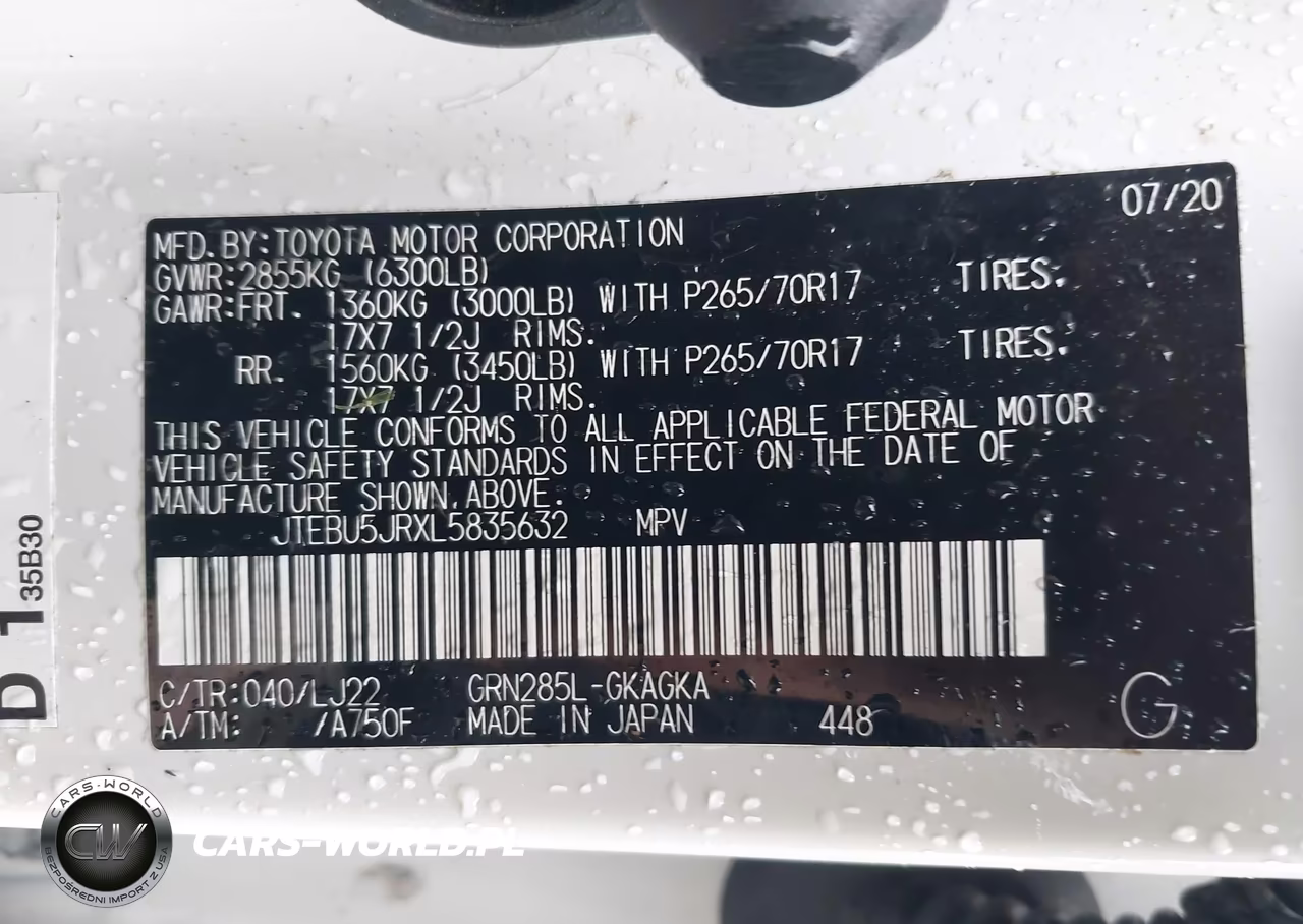 2020 Toyota 4Runner Venture Special Edition VIN:JTEBU5JRXL5835632 - 9
