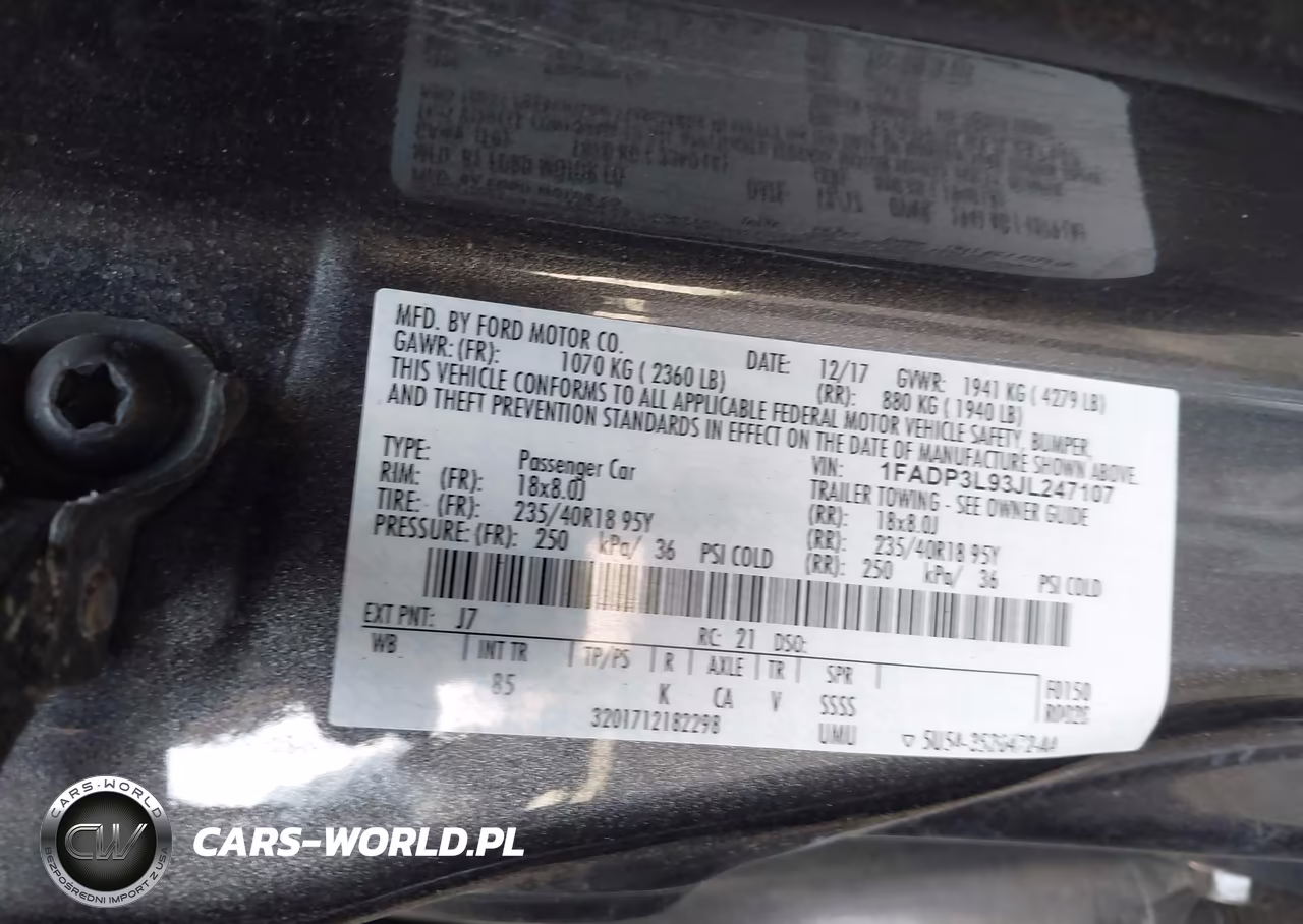 2018 Ford Focus St VIN:1FADP3L93JL247107 - 9