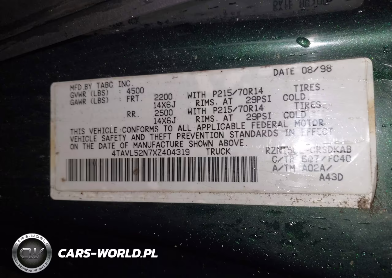 1999 Toyota Tacoma VIN:4TAVL52N7XZ404319 - 9