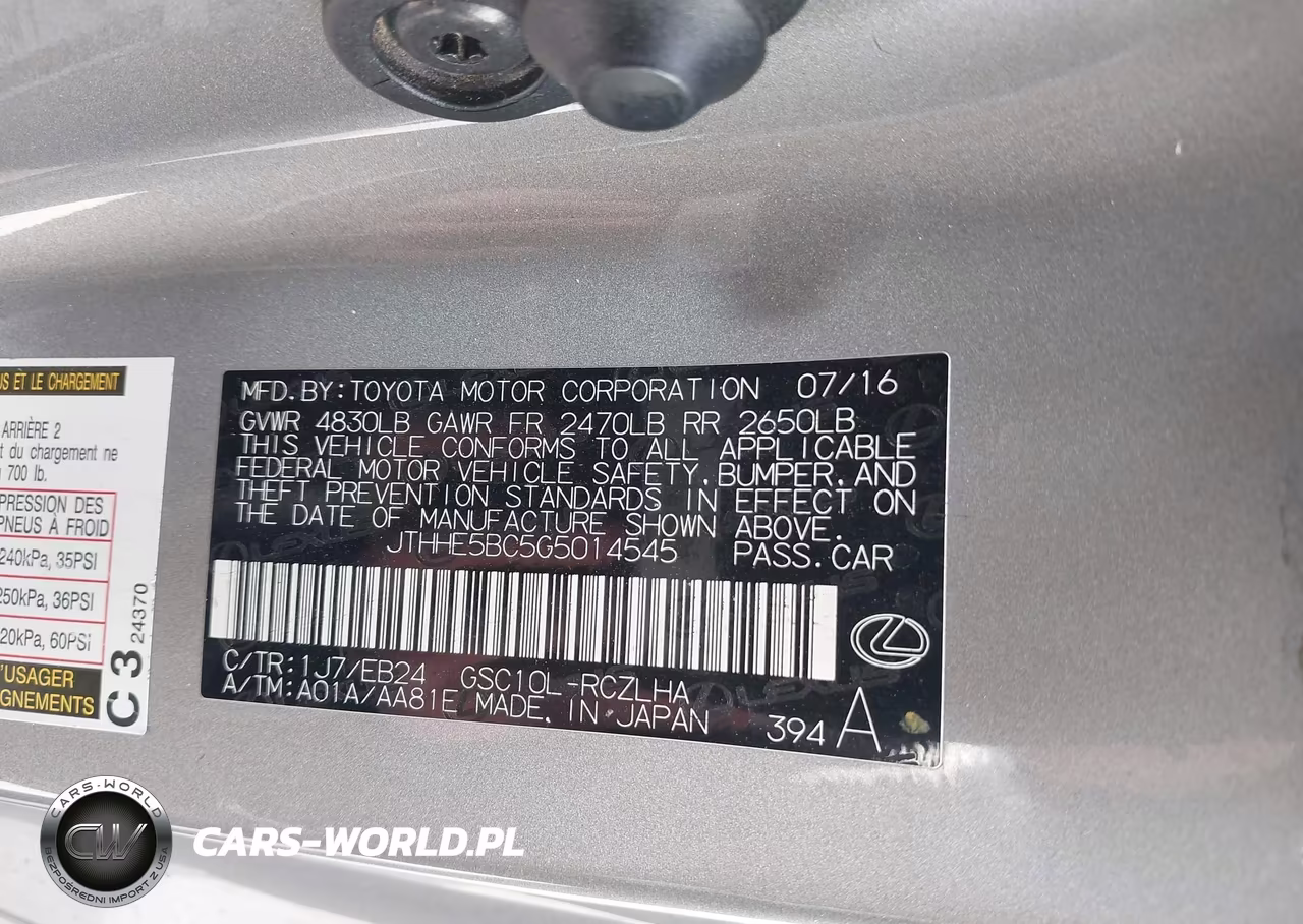 2016 Lexus Rc 350 VIN:JTHHE5BC5G5014545 - 9