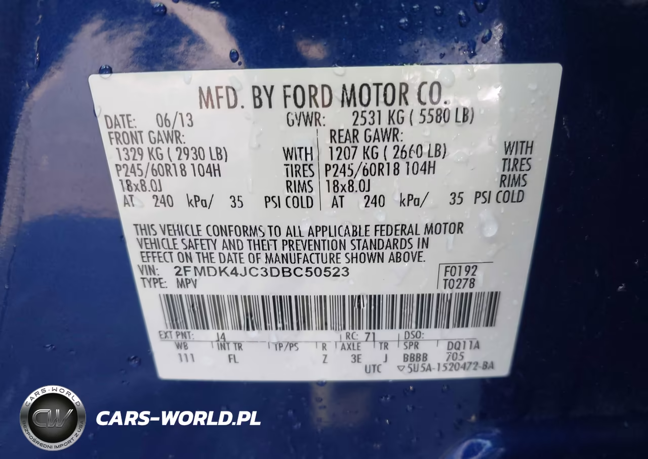 2013 Ford Edge Sel VIN:2FMDK4JC3DBC50523 - 9