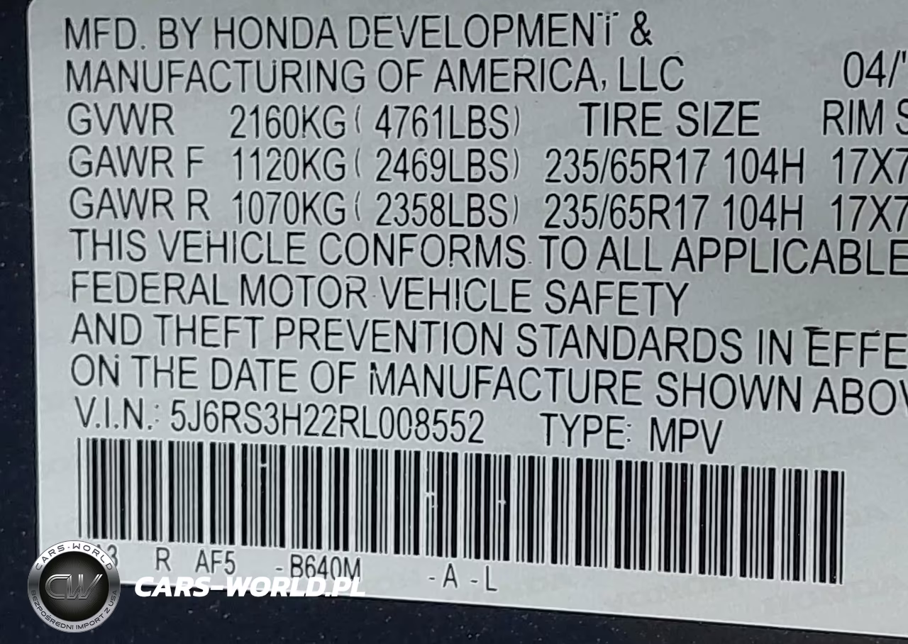 2024 Honda Cr-V Lx 2Wd VIN:5J6RS3H22RL008552 - 9