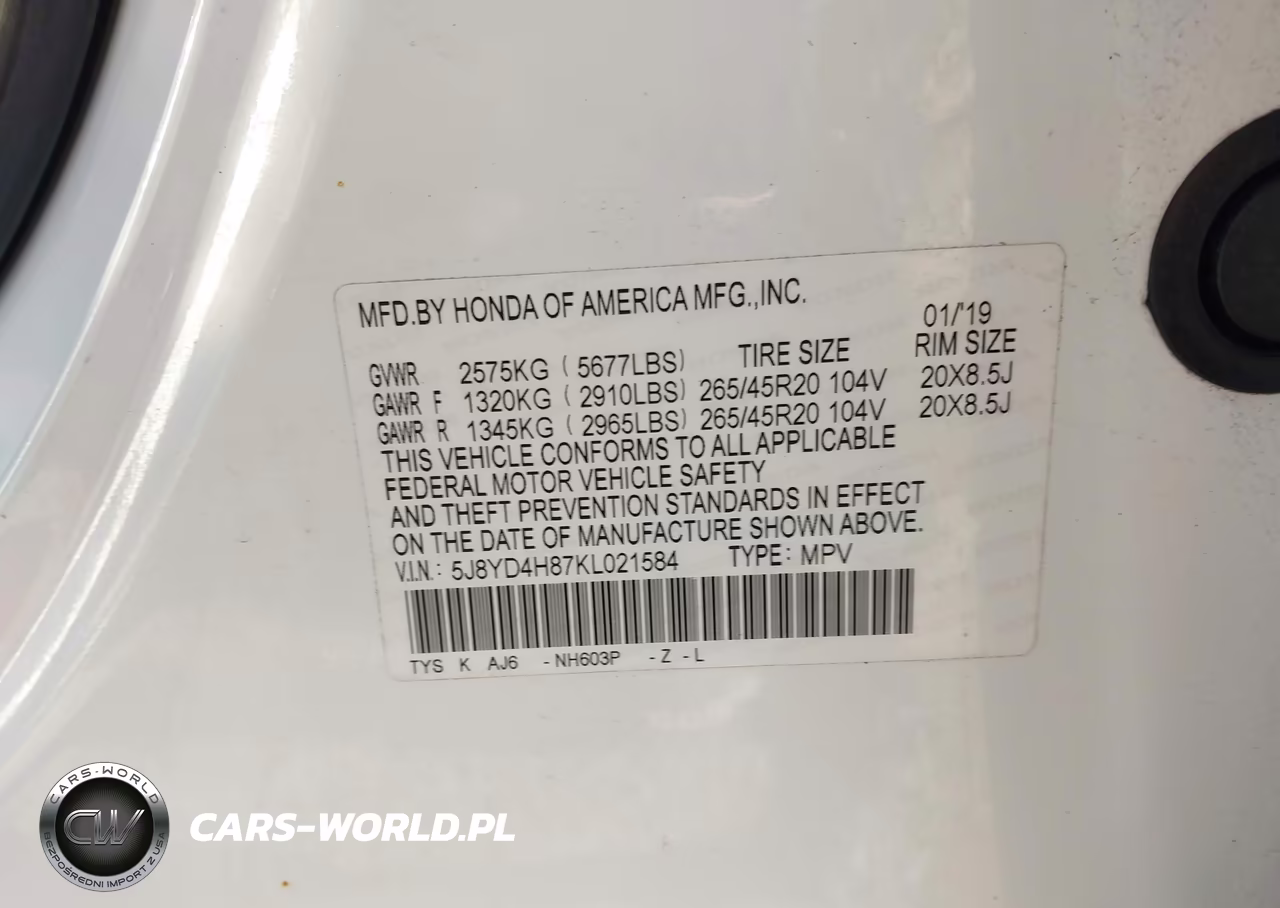 2019 Acura Mdx Advance Pkg VIN:5J8YD4H87KL021584 - 9
