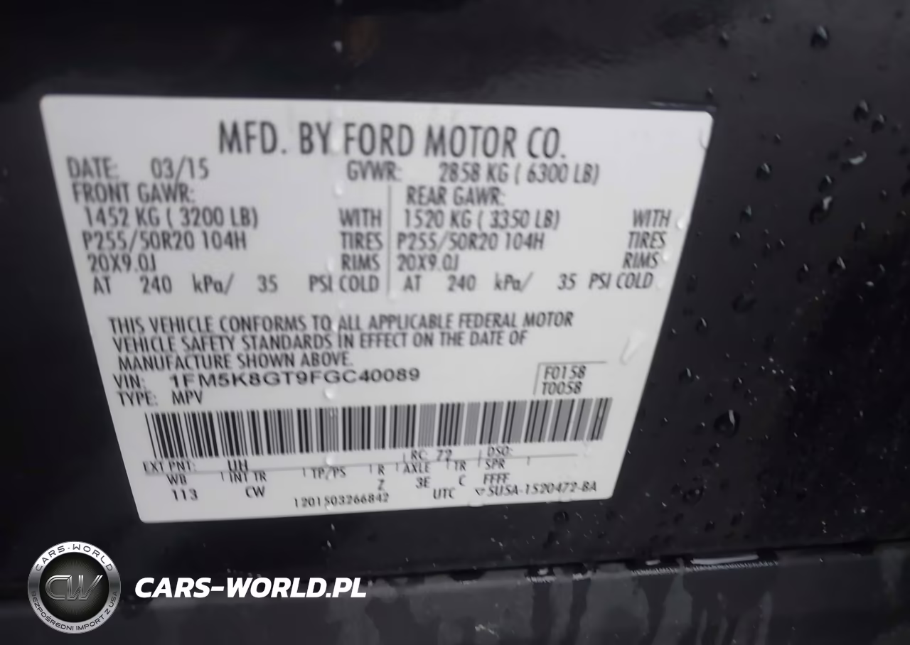 2015 Ford Explorer Sport VIN:1FM5K8GT9FGC40089 - 9