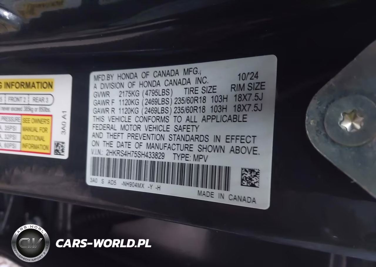 2025 Honda Cr-V Ex-L Awd VIN:2HKRS4H75SH433829 - 9