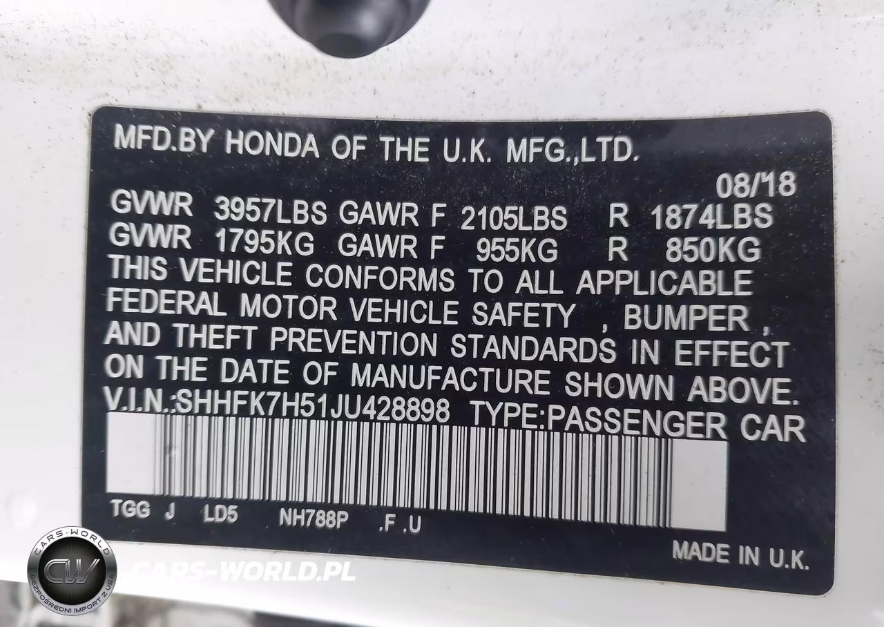 2018 Honda Civic Ex VIN:SHHFK7H51JU428898 - 9