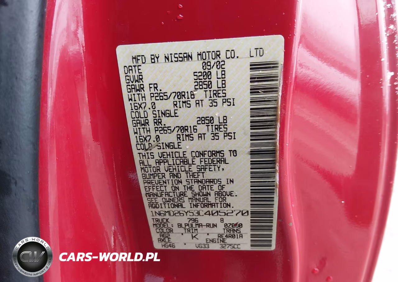 2003 Nissan Frontier Sve-V6 VIN:1N6MD26Y53C405270 - 9