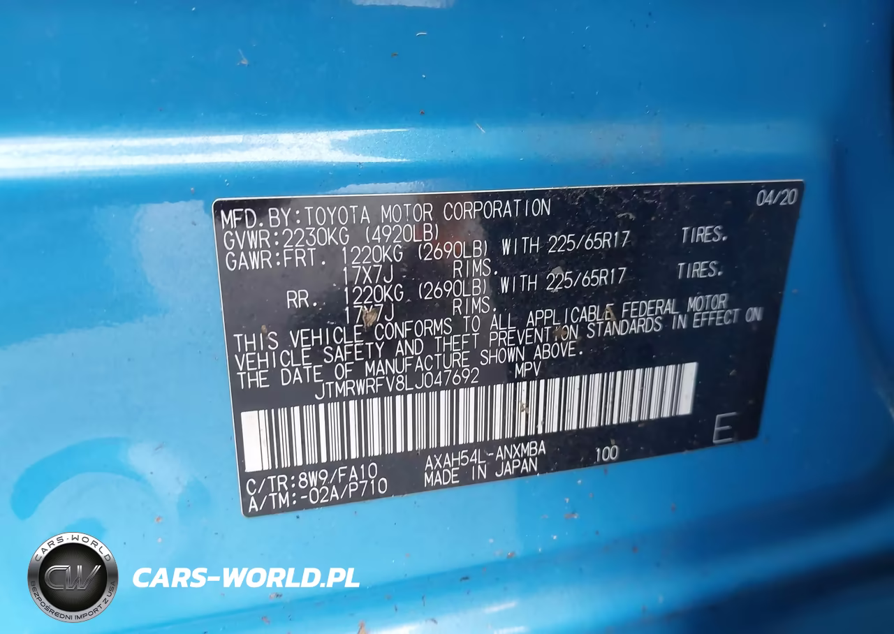 2020 Toyota Rav4 Hybrid Xle VIN:JTMRWRFV8LJ047692 - 9