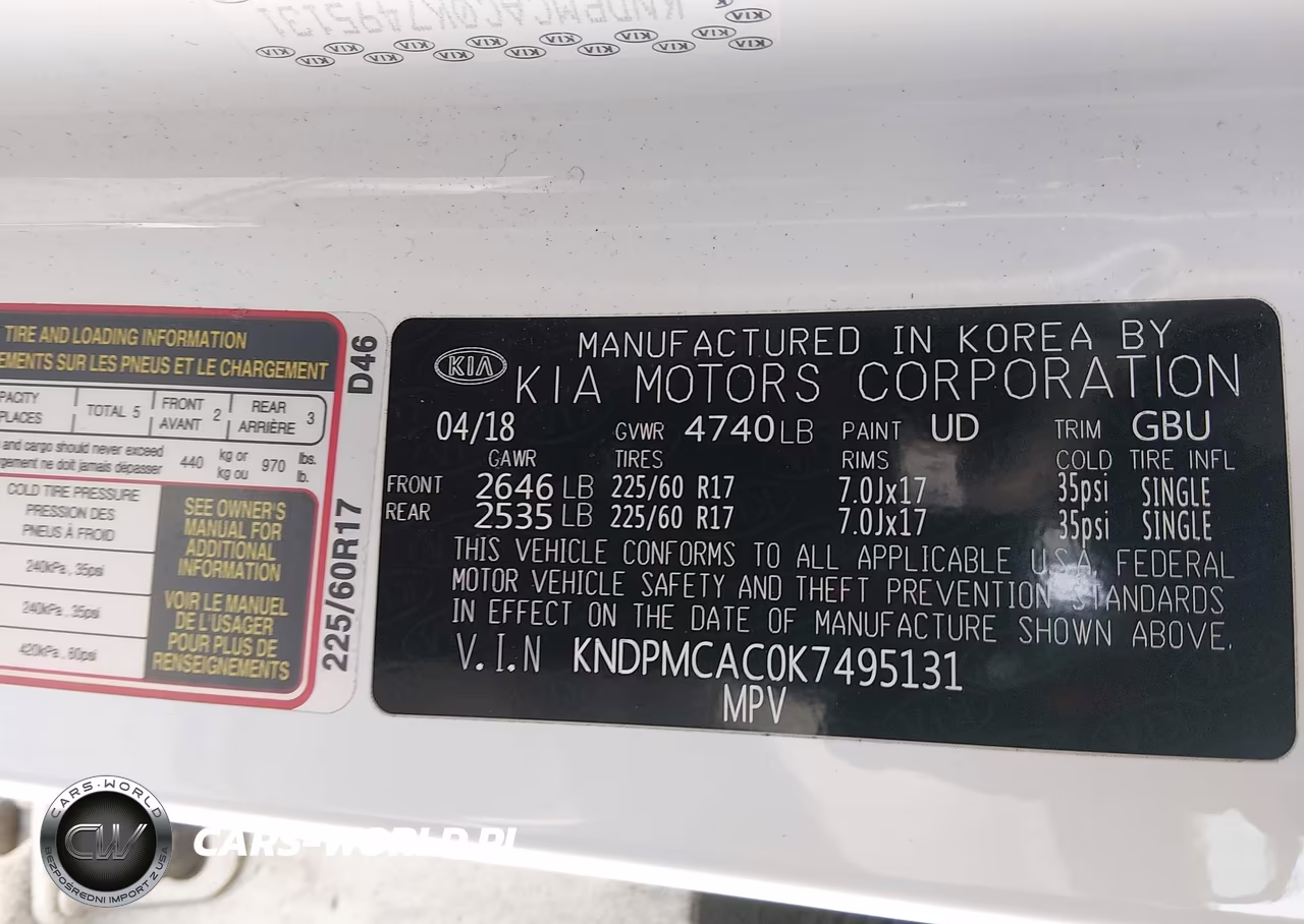 2019 Kia Sportage Lx VIN:KNDPMCAC0K7495131 - 9