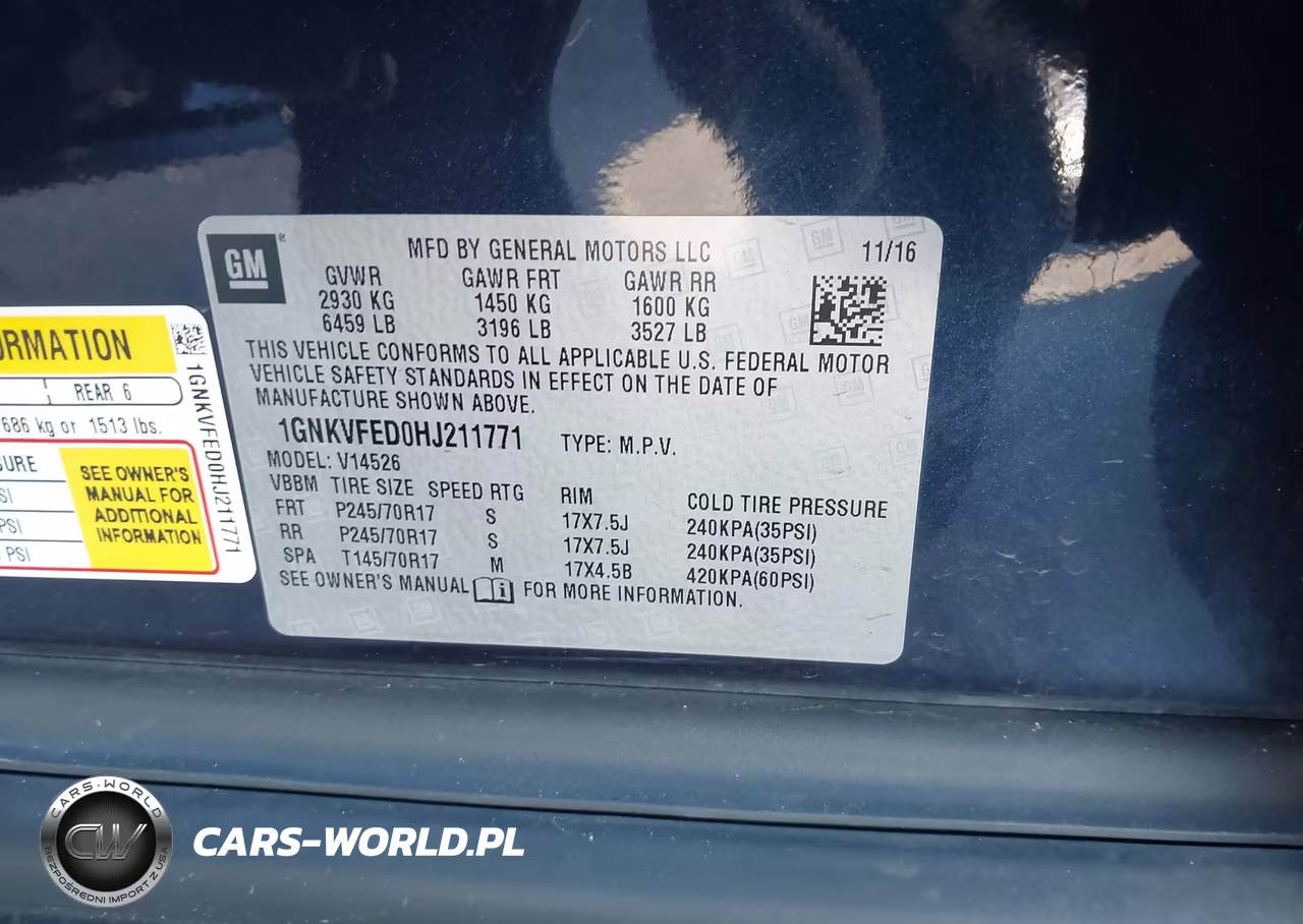 2017 Chevrolet Traverse Ls VIN:1GNKVFED0HJ211771 - 9