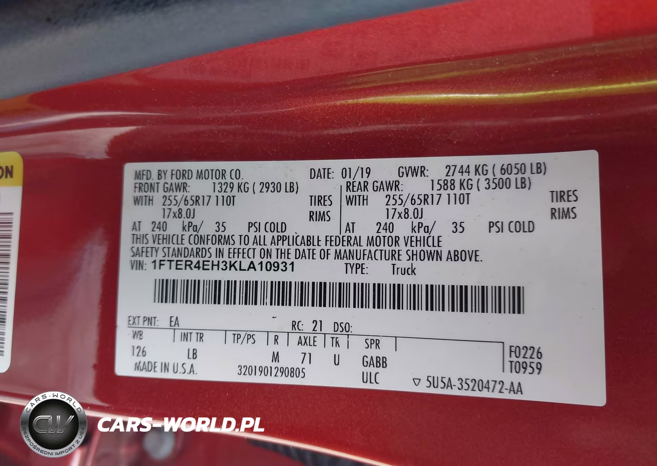 2019 Ford Ranger Xlt VIN:1FTER4EH3KLA10931 - 9