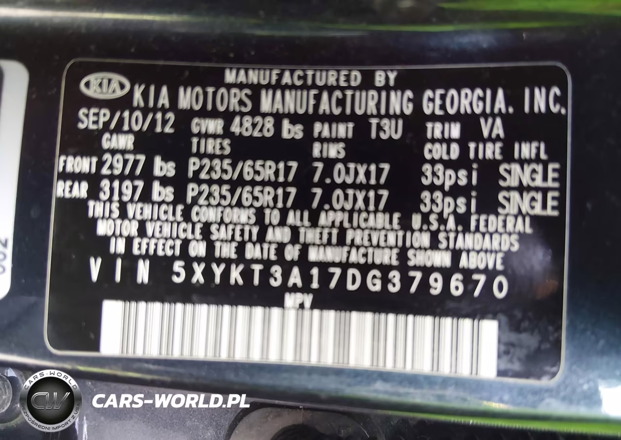 2013 Kia Sorento Lx VIN:5XYKT3A17DG379670 - 9