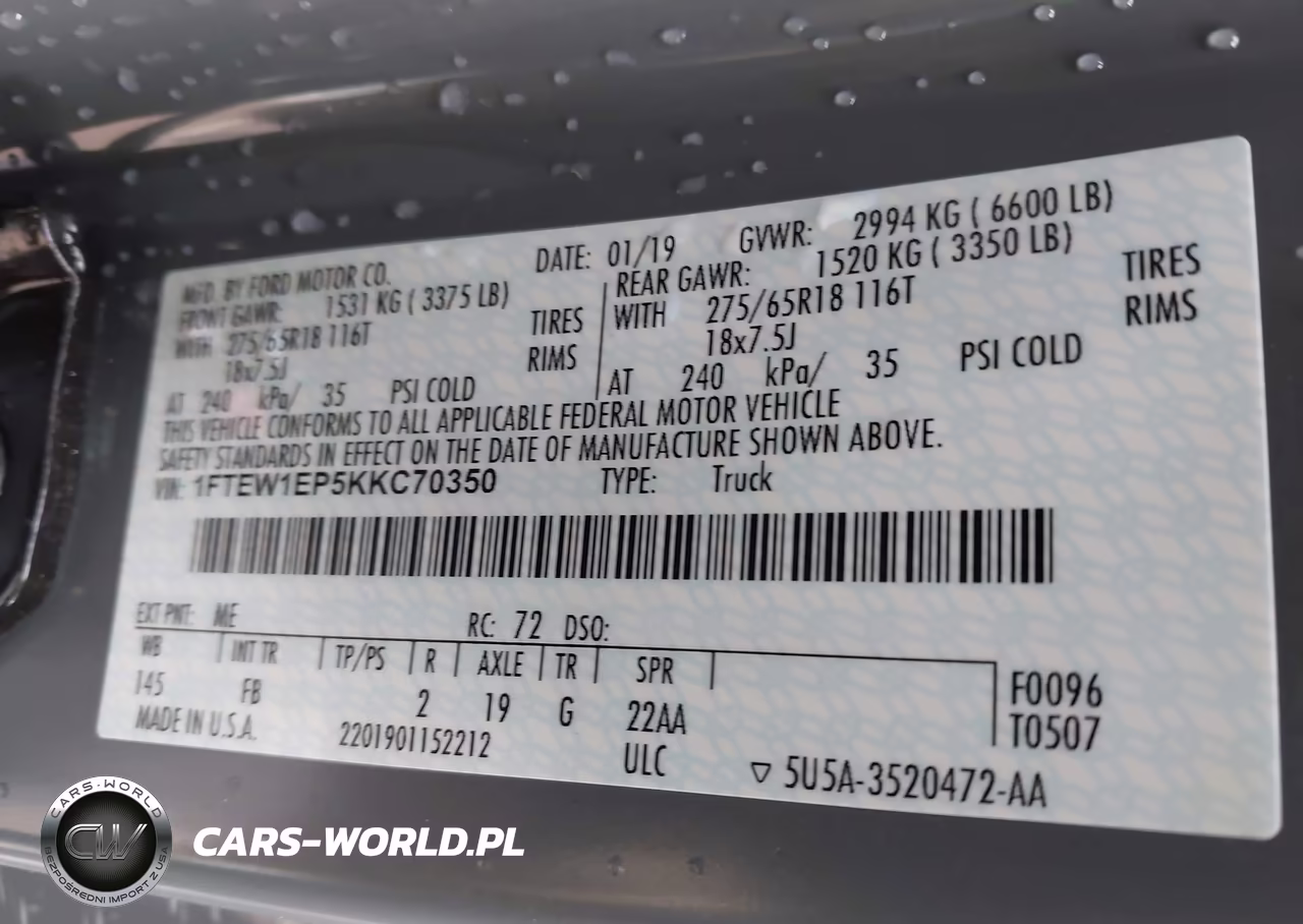 2019 Ford F-150 Xlt VIN:1FTEW1EP5KKC70350 - 9