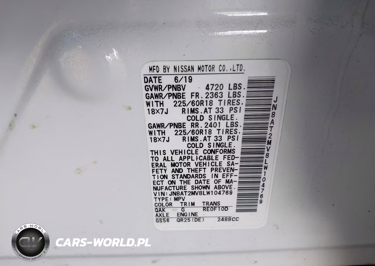 2020 Nissan Rogue Sv Intelligent Awd VIN:JN8AT2MV8LW104769 - 9
