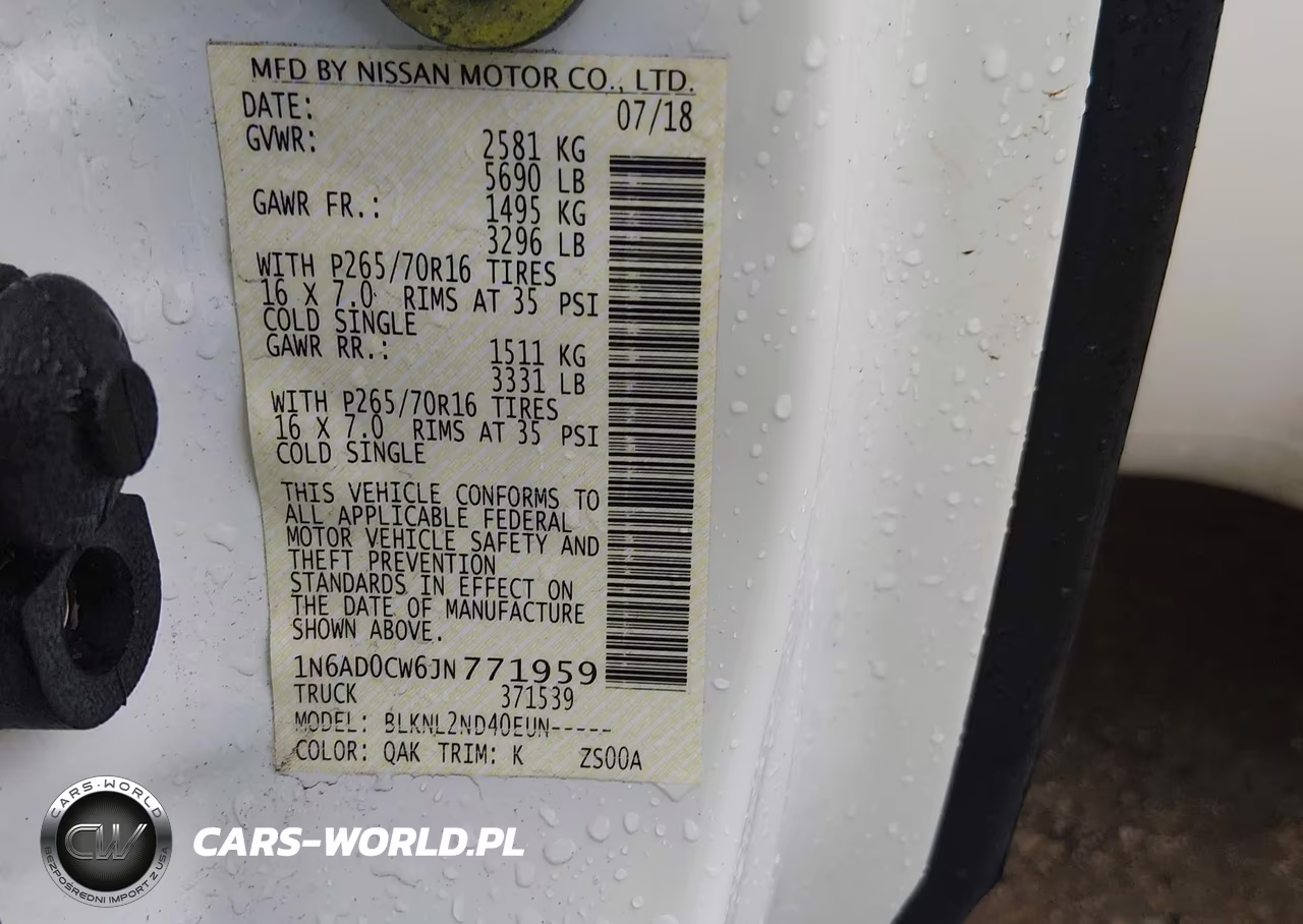 2018 Nissan Frontier Sv VIN:1N6AD0CW6JN771959 - 9
