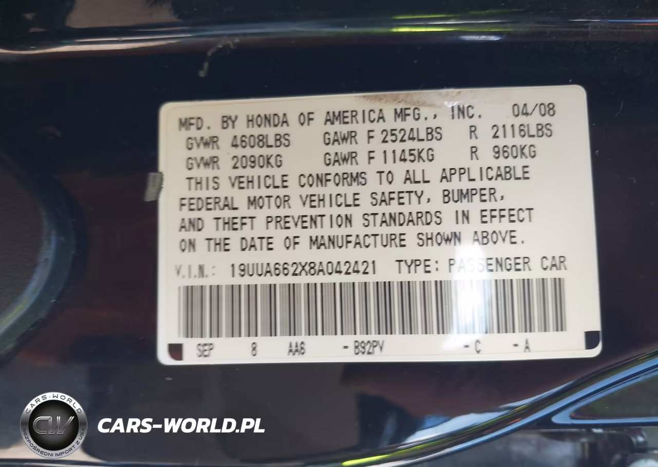 2008 Acura Tl 3.2 VIN:19UUA662X8A042421 - 9