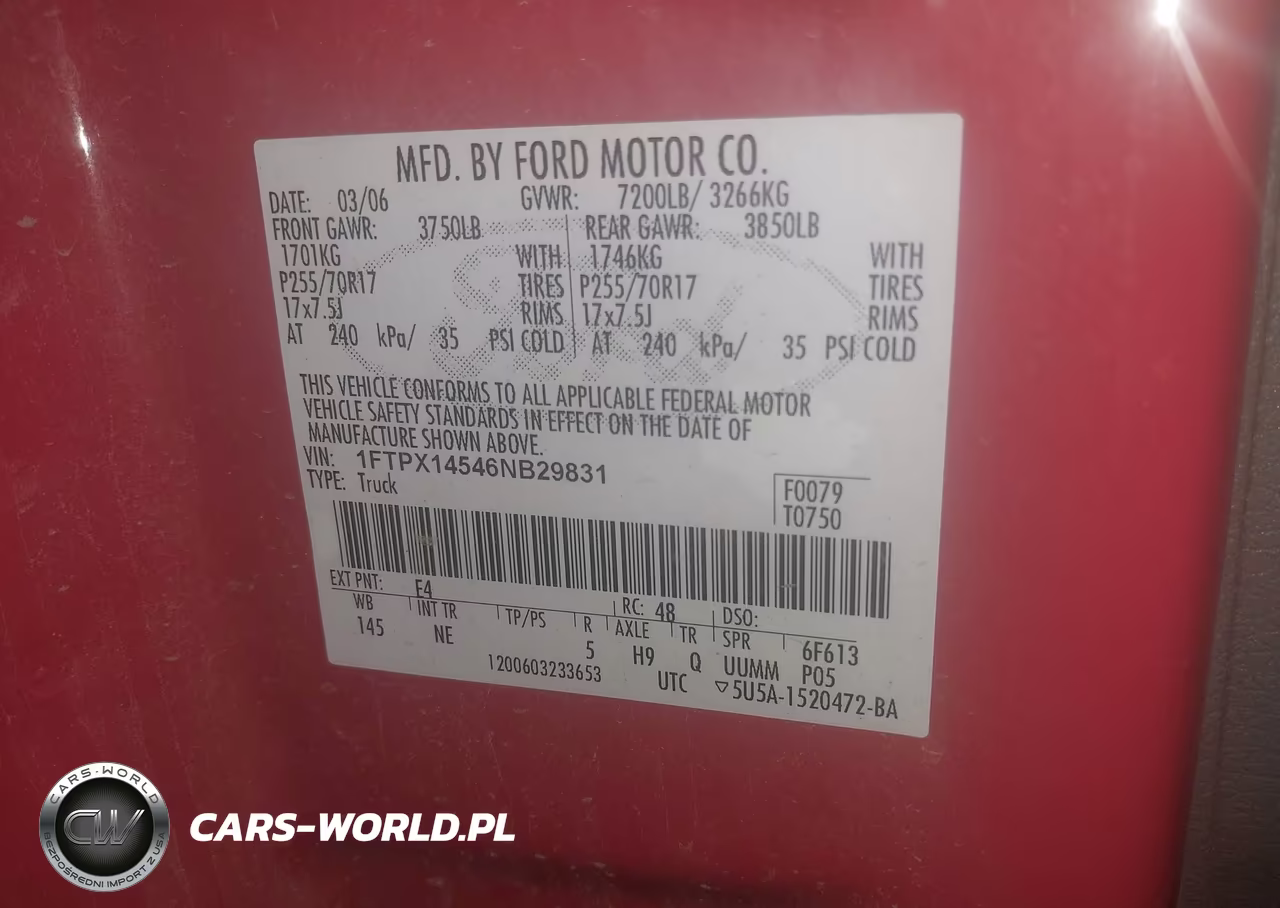 2006 Ford F-150 Fx4-Lariat-Xl-Xlt VIN:1FTPX14546NB29831 - 9
