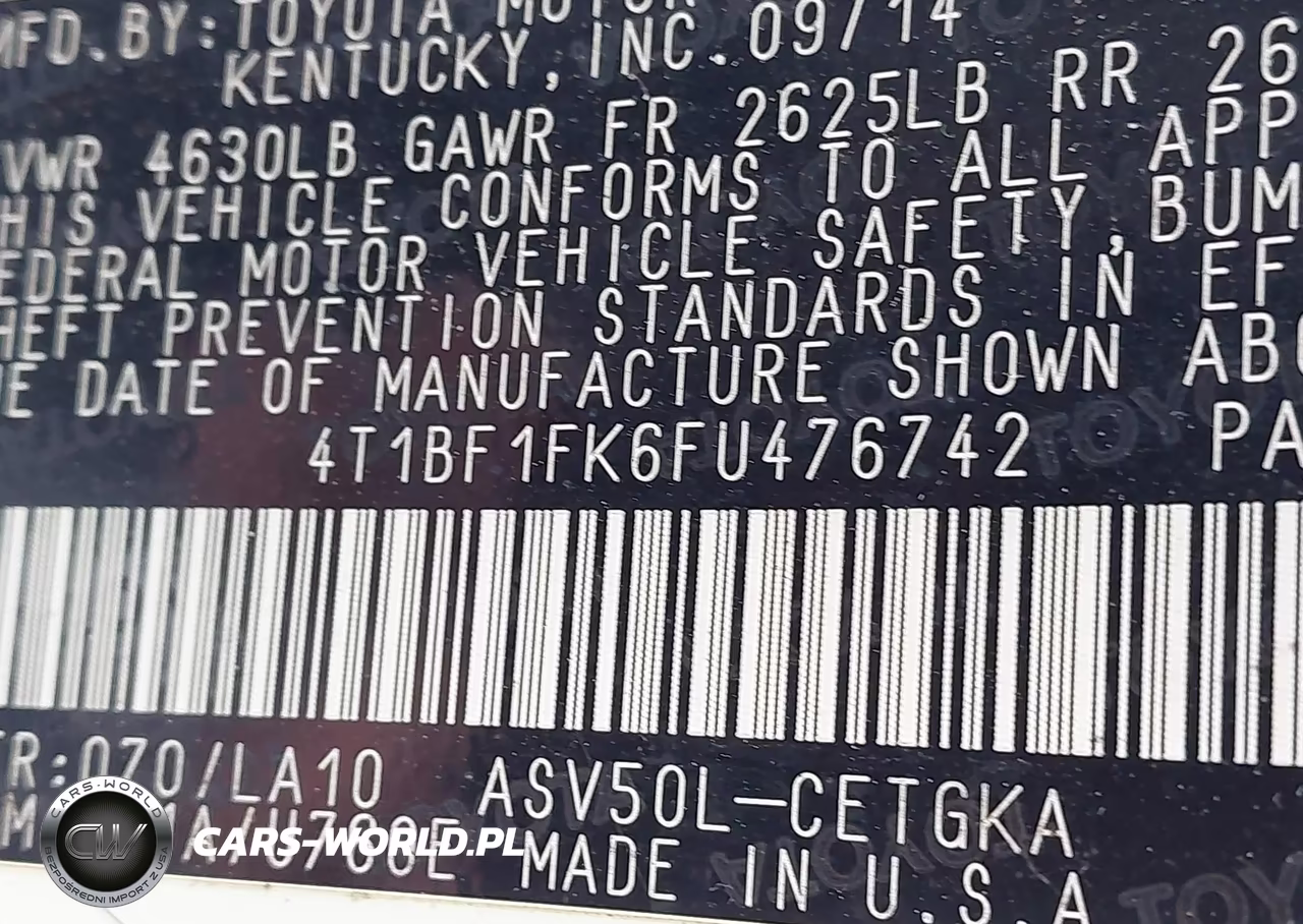 2015 Toyota Camry Xle VIN:4T1BF1FK6FU476742 - 9