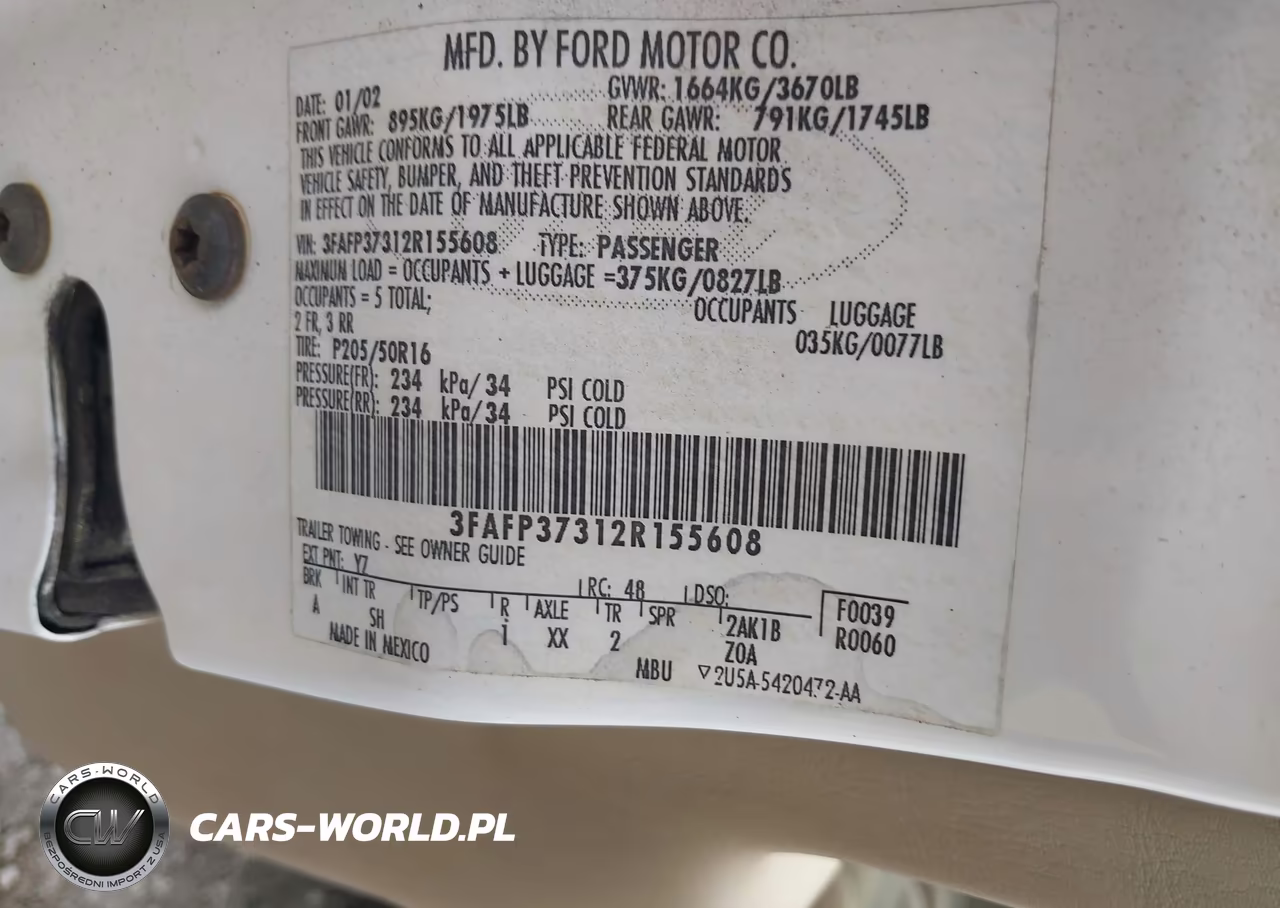 2002 Ford Focus Zx5 VIN:3FAFP37312R155608 - 9