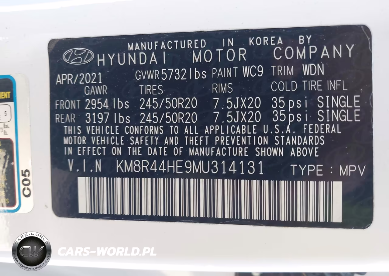 2021 Hyundai Palisade Sel VIN:KM8R44HE9MU314131 - 9