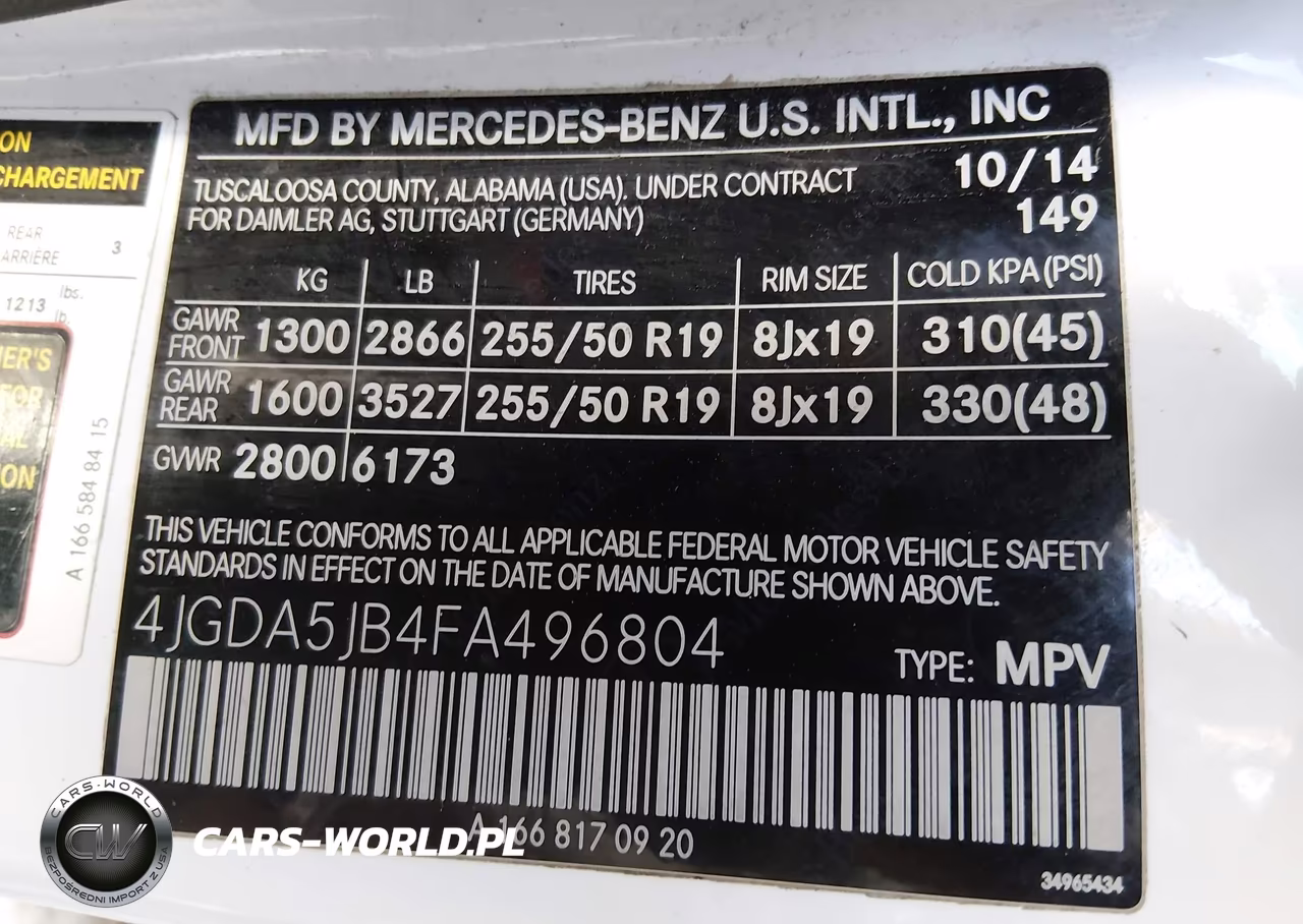 2015 Mercedes-Benz Ml 350 VIN:4JGDA5JB4FA496804 - 9