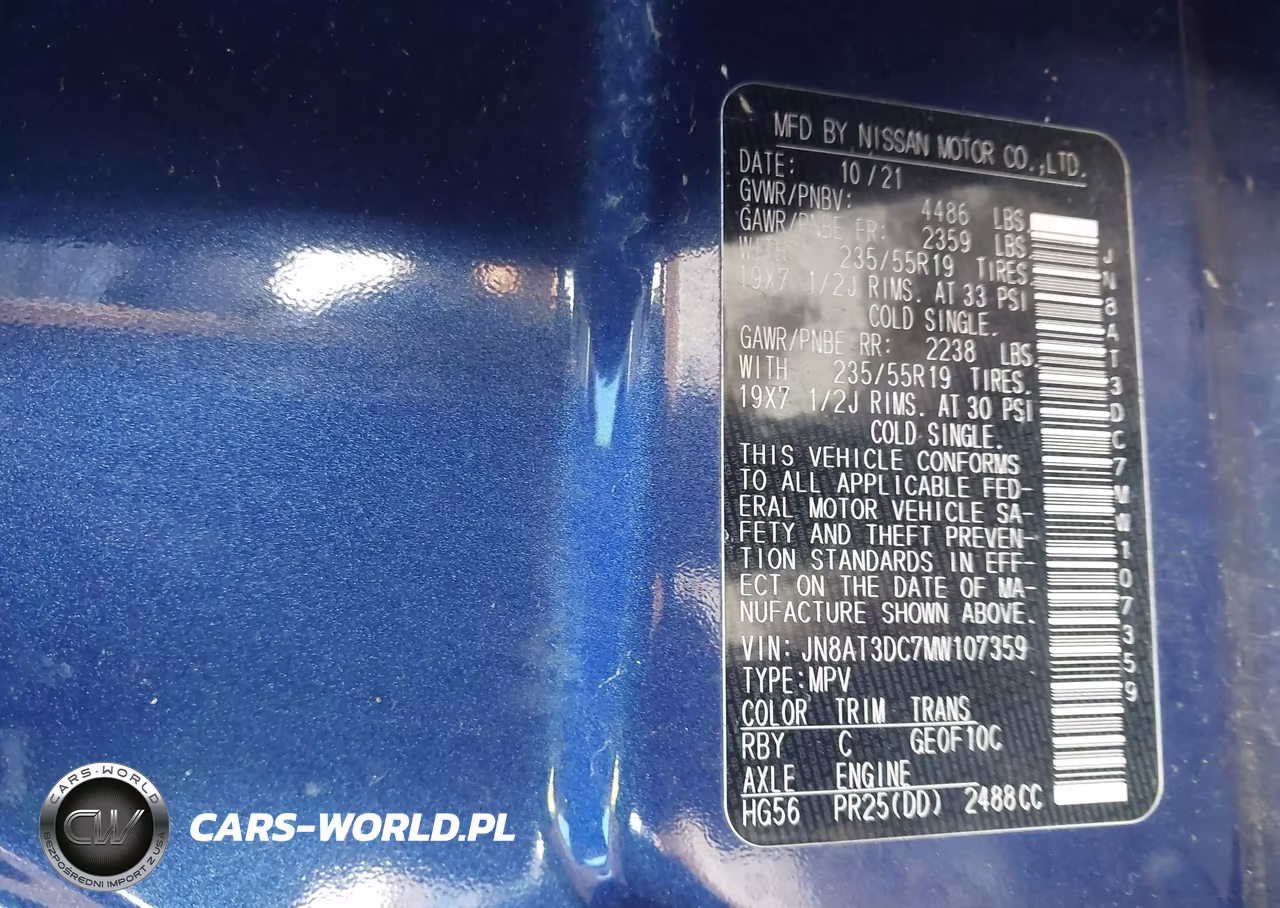 2021 Nissan Rogue Platinum Fwd VIN:JN8AT3DC7MW107359 - 9