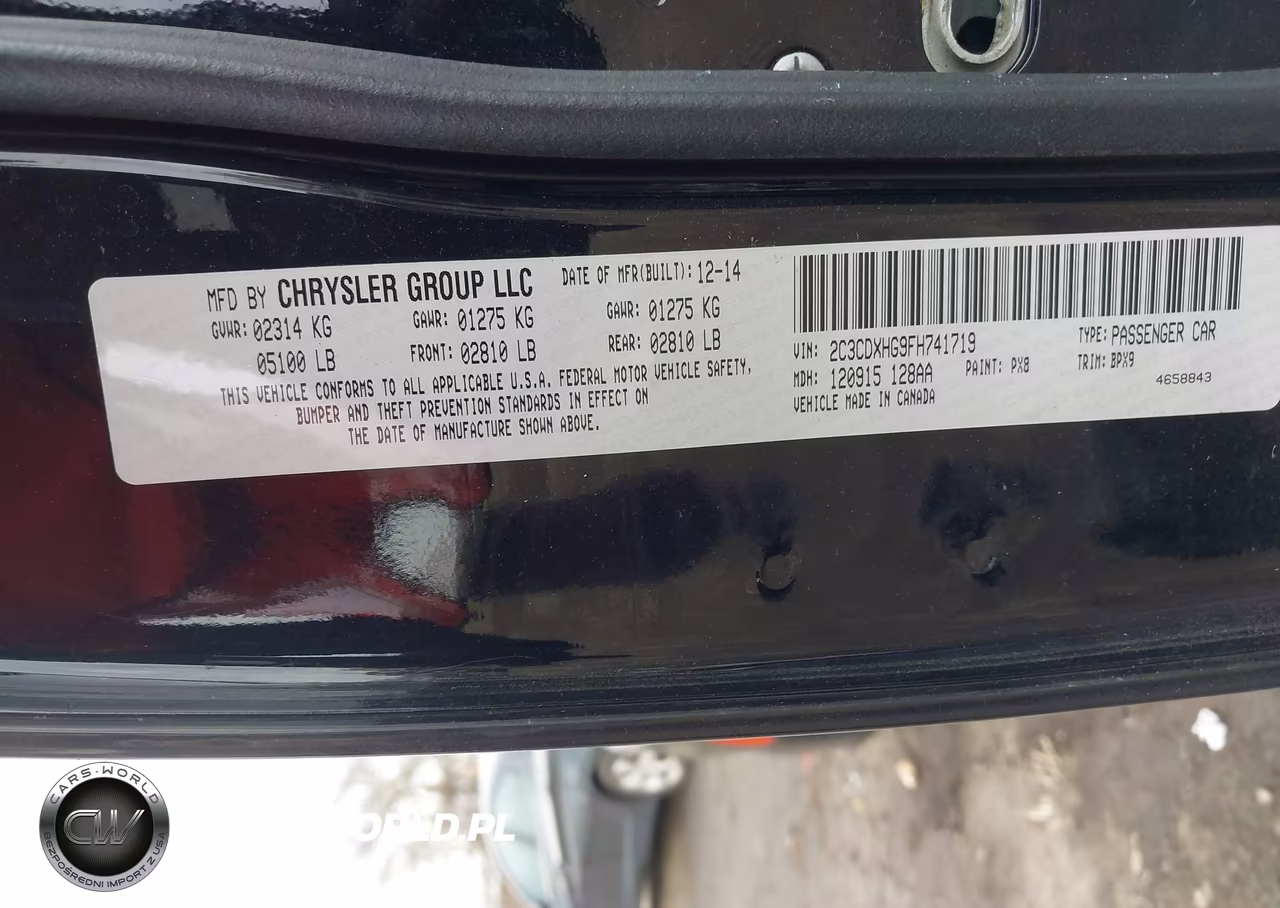 2015 Dodge Charger Sxt VIN:2C3CDXHG9FH741719 - 9