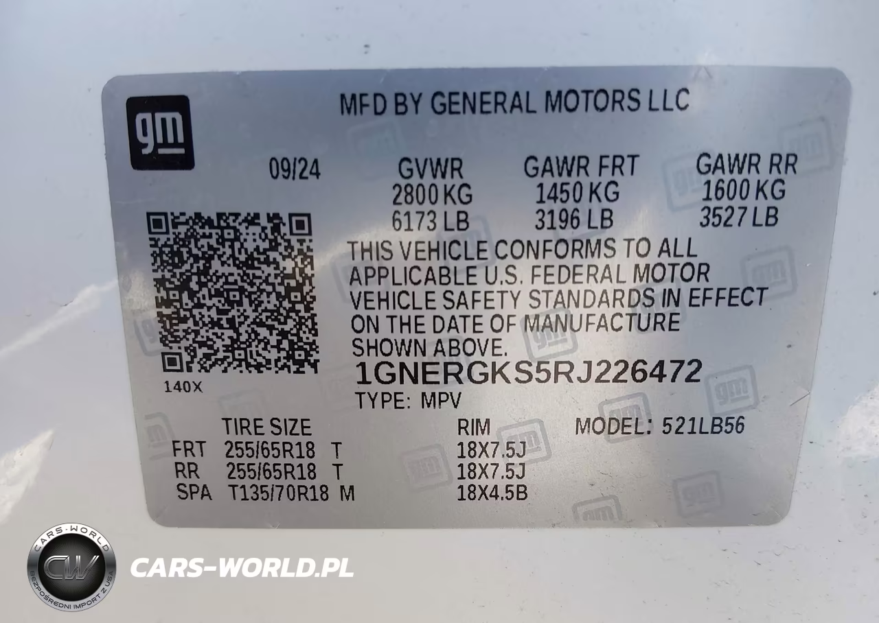 2024 Chevrolet Traverse Fwd Lt VIN:1GNERGKS5RJ226472 - 9