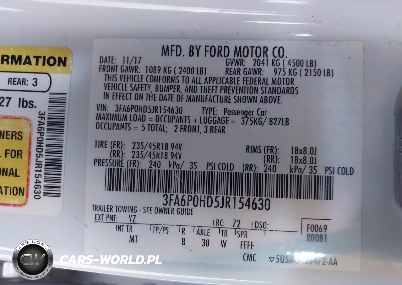 2018 Ford Fusion Se VIN:3FA6P0HD5JR154630 - 9