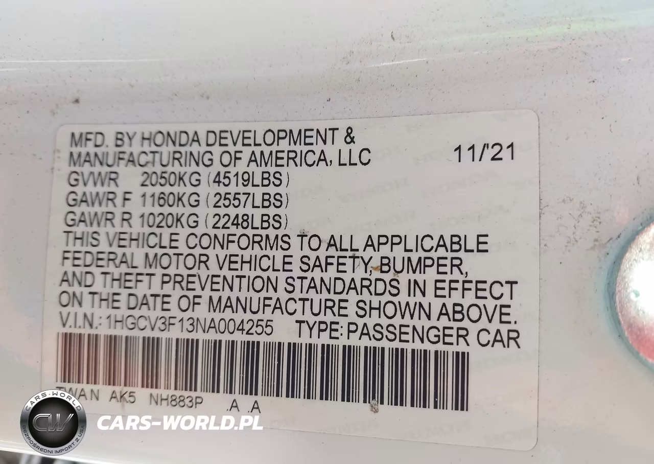 2022 Honda Accord Hybrid VIN:1HGCV3F13NA004255 - 9