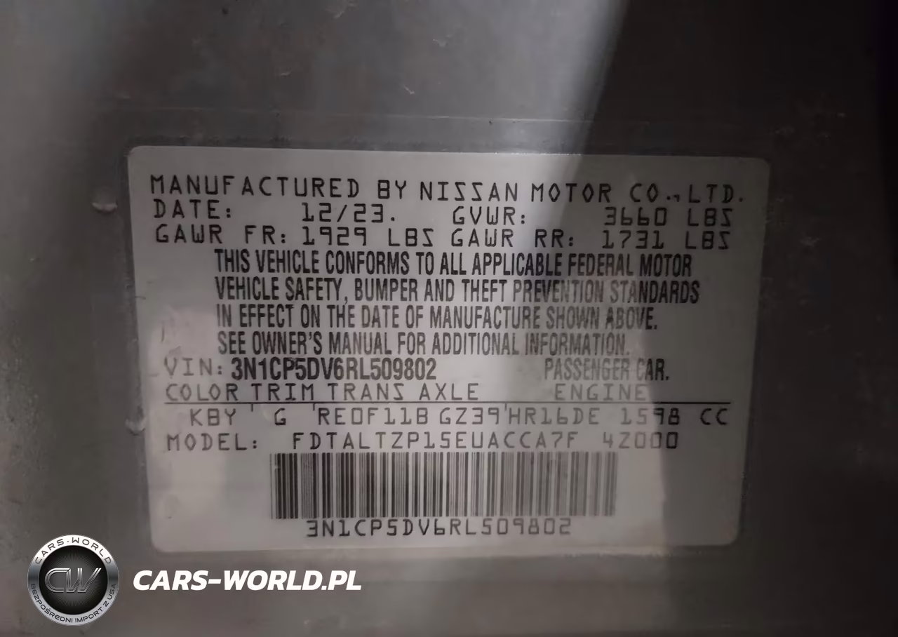2024 Nissan Kicks Sr Xtronic Cvt VIN:3N1CP5DV6RL509802 - 9