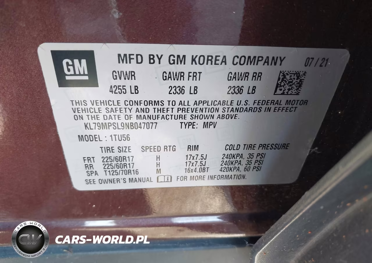 2022 Chevrolet Trailblazer Fwd Lt VIN:KL79MPSL9NB047077 - 9