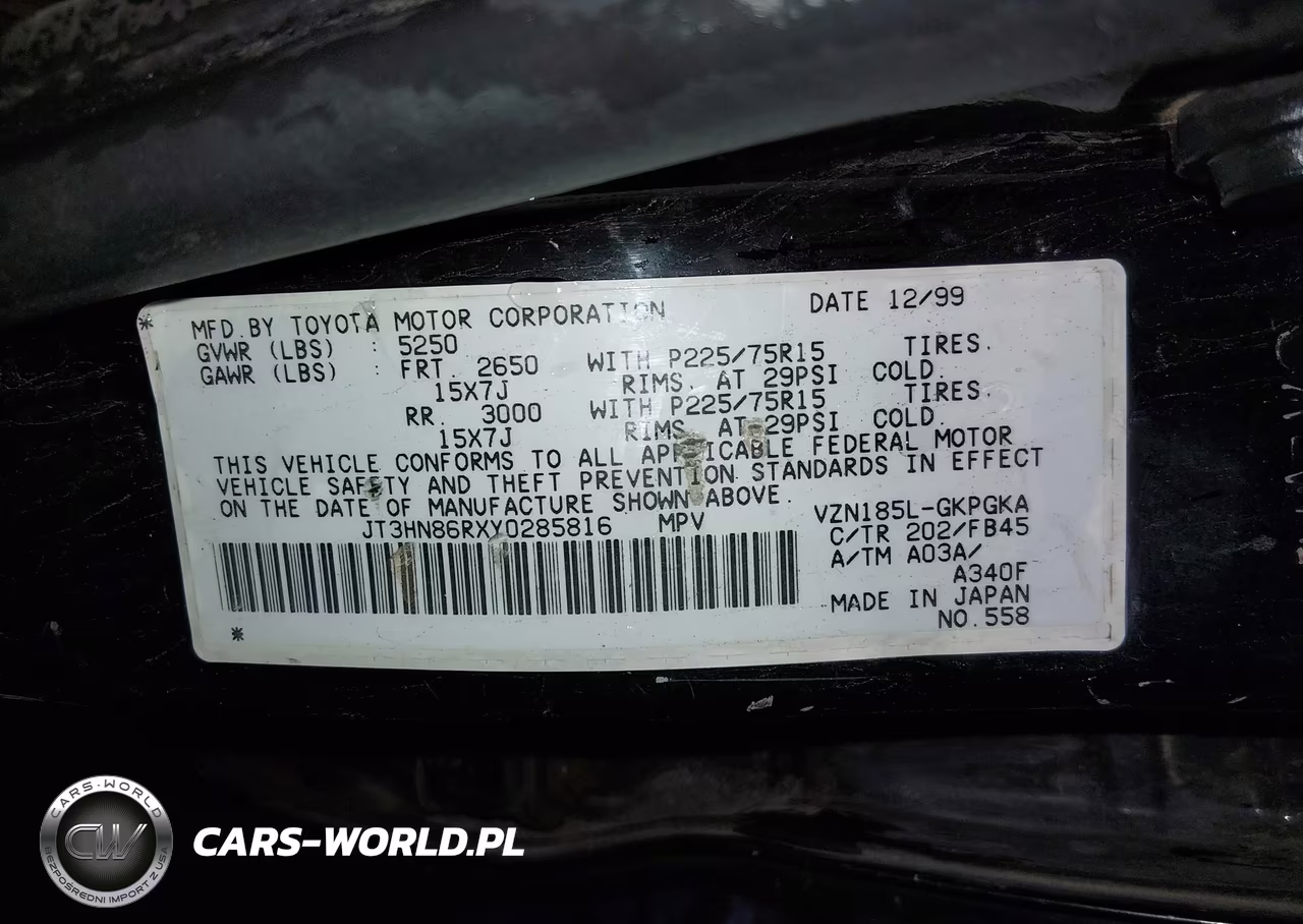 2000 Toyota 4Runner Sr5 V6 VIN:JT3HN86RXY0285816 - 9