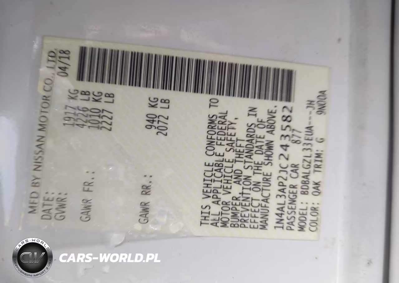 2018 Nissan Altima 2.5 S VIN:1N4AL3AP2JC243582 - 9