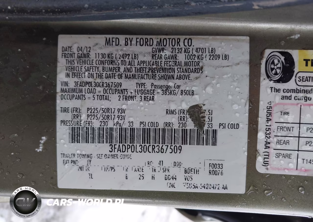2012 Ford Fusion Hybrid VIN:3FADP0L30CR367509 - 9