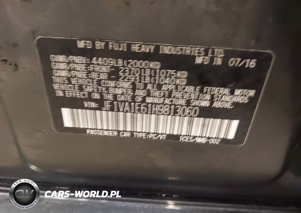 2017 Subaru Wrx Premium VIN:JF1VA1E61H9813060 - 9