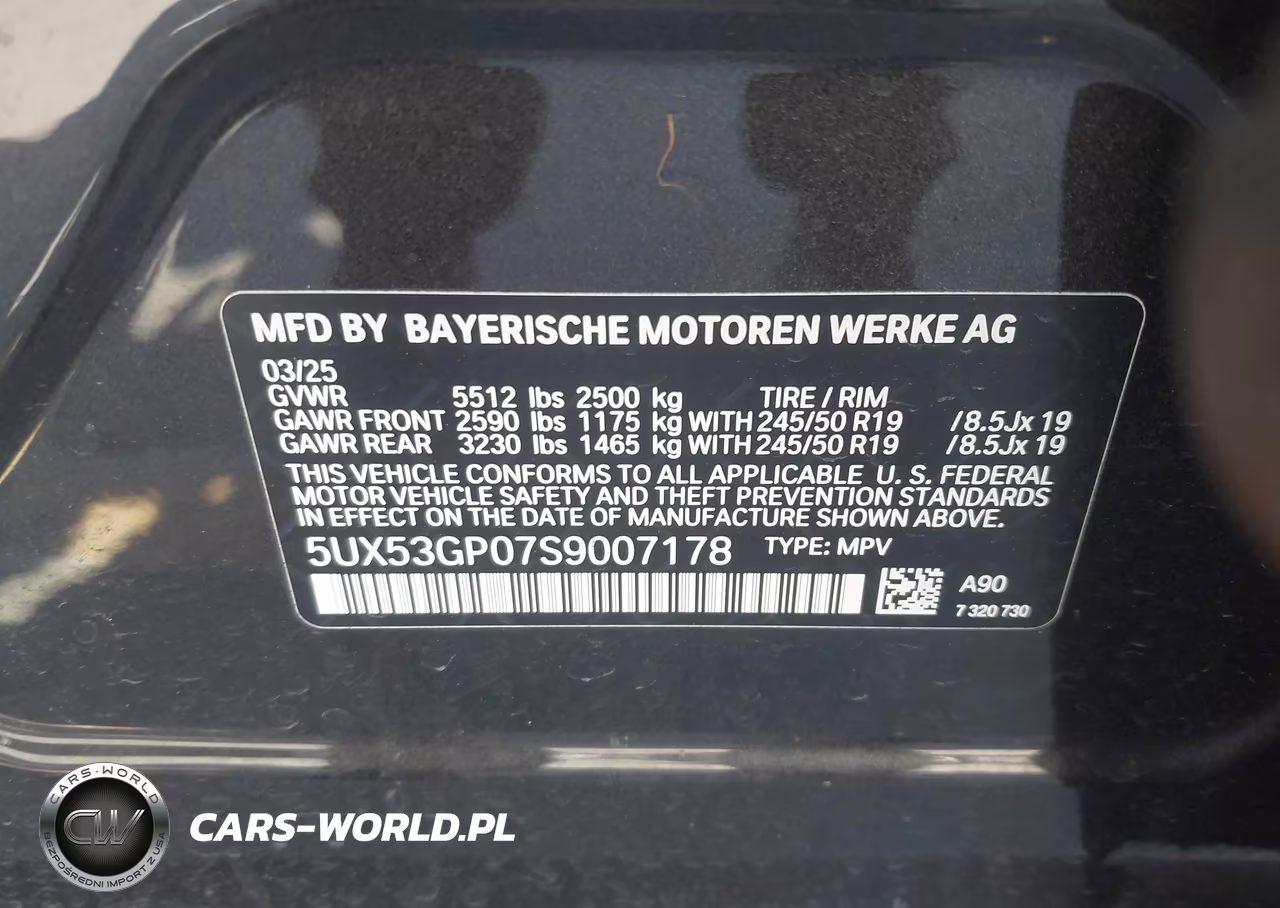 2025 BMW X3 30 xDrive VIN:5UX53GP07S9007178 - 9