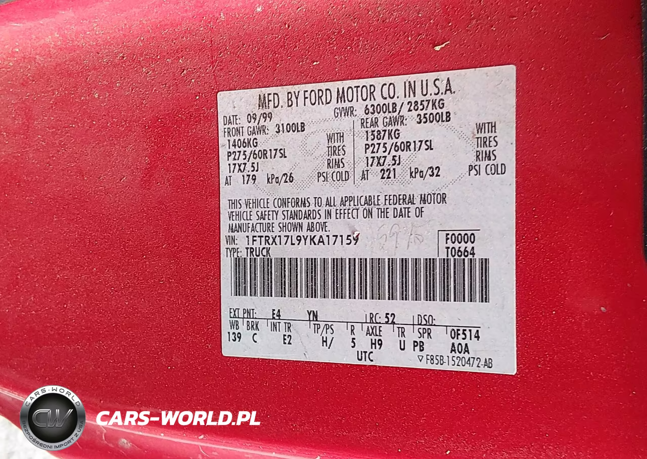 2000 Ford F-150 Lariat-Work Series-Xl-Xlt VIN:1FTRX17L9YKA17159 - 9