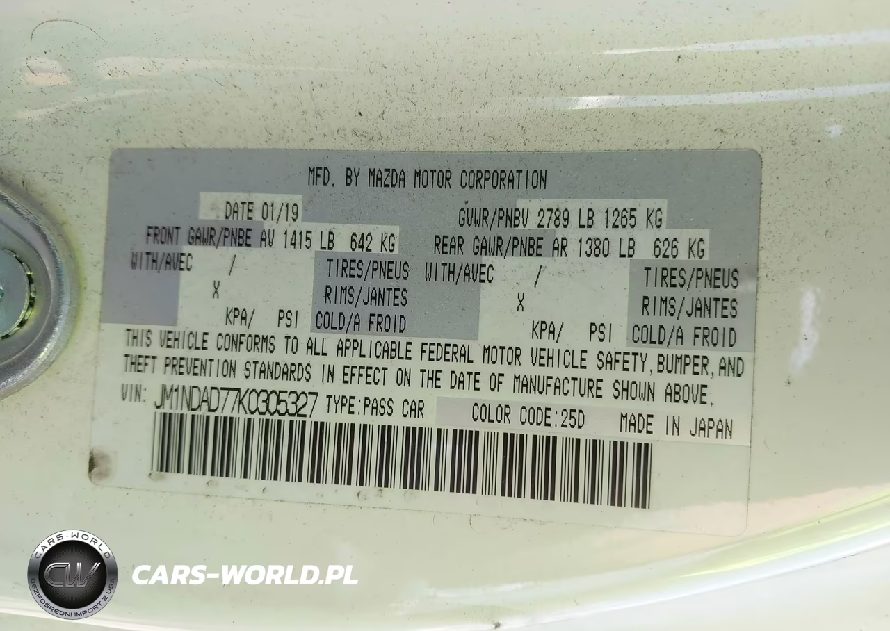 2019 Mazda Mx-5 Miata Grand Touring VIN:JM1NDAD77K0305327 - 9