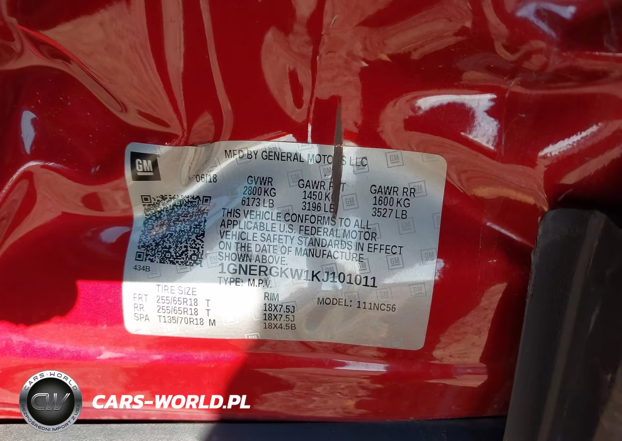 2019 Chevrolet Traverse 1Lt VIN:1GNERGKW1KJ101011 - 9