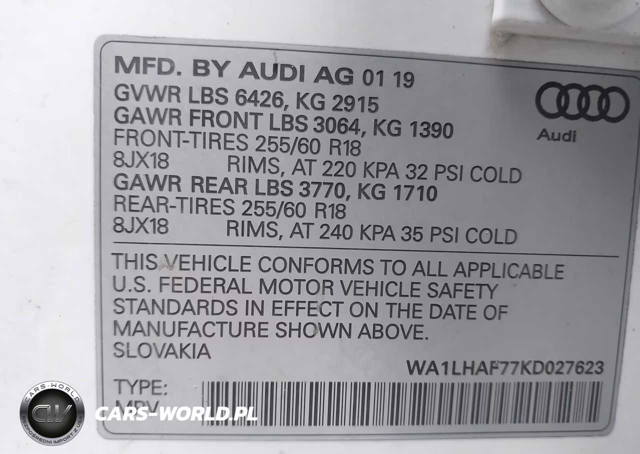 2019 Audi Q7 45 Premium VIN:WA1LHAF77KD027623 - 9