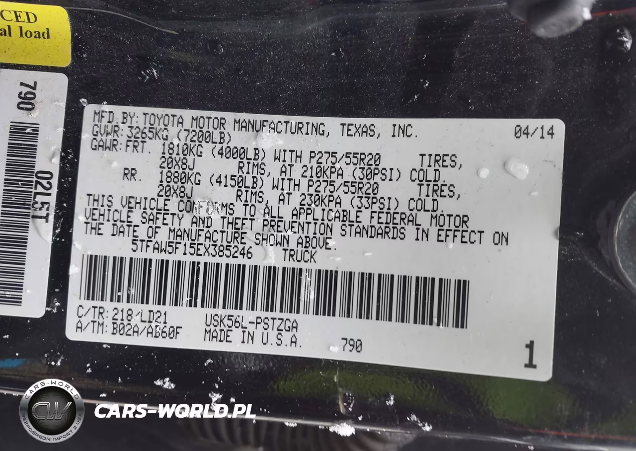 2014 Toyota Tundra 1794 5.7L V8 VIN:5TFAW5F15EX385246 - 9