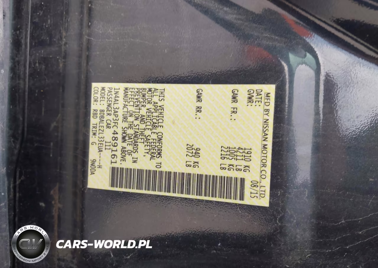 2015 Nissan Altima 2.5 S VIN:1N4AL3AP3FC489161 - 9