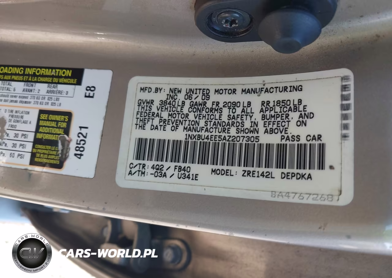 2010 Toyota Corolla VIN:1NXBU4EE5AZ207305 - 9