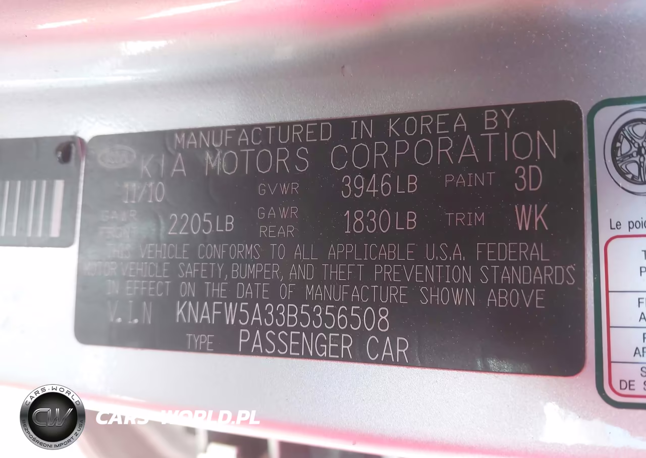 2011 Kia Forte Sx VIN:KNAFW5A33B5356508 - 9