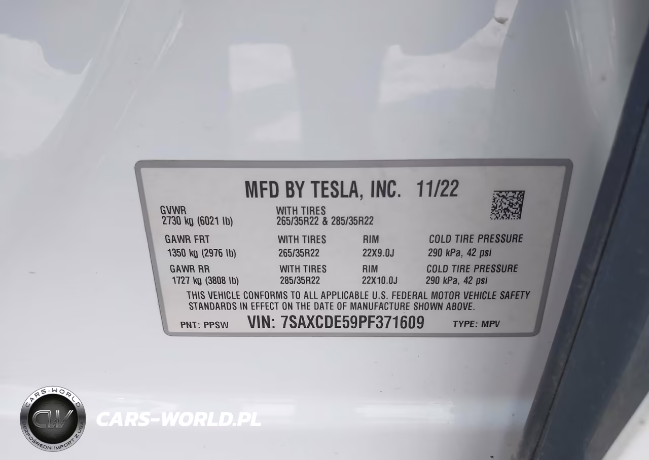2023 Tesla Model X Dual Motor All-Wheel Drive-Standard Range VIN:7SAXCDE59PF371609 - 9